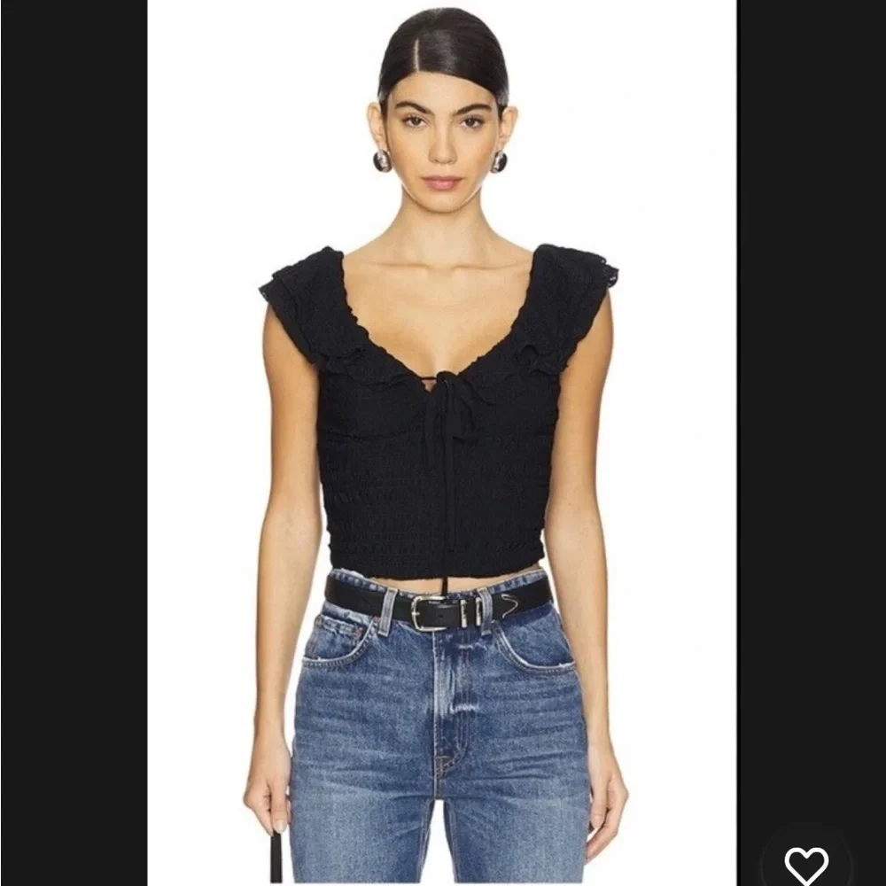 FREE PEOPLE WOMEN'S LOVE YOU MORE TEE M OB1999091 Black